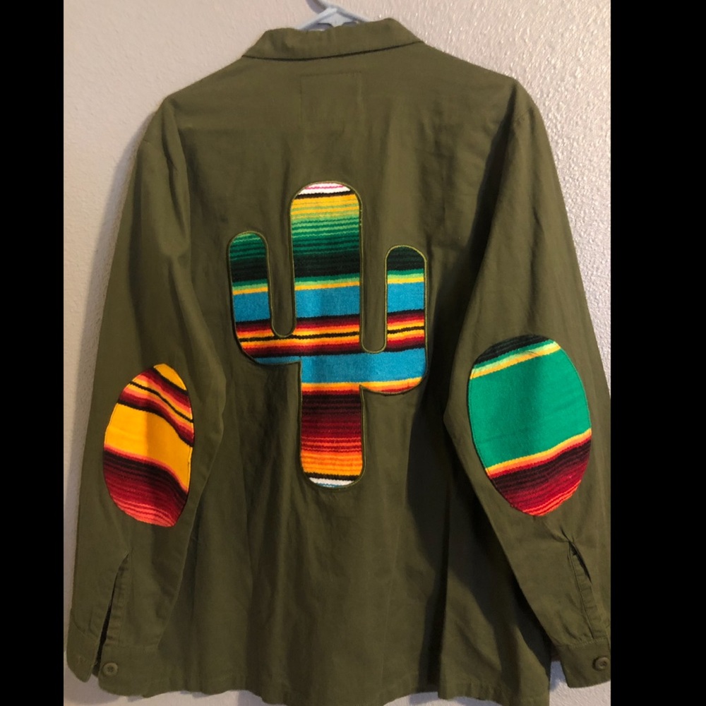 L&B army green button up serape shirt/jacket. New